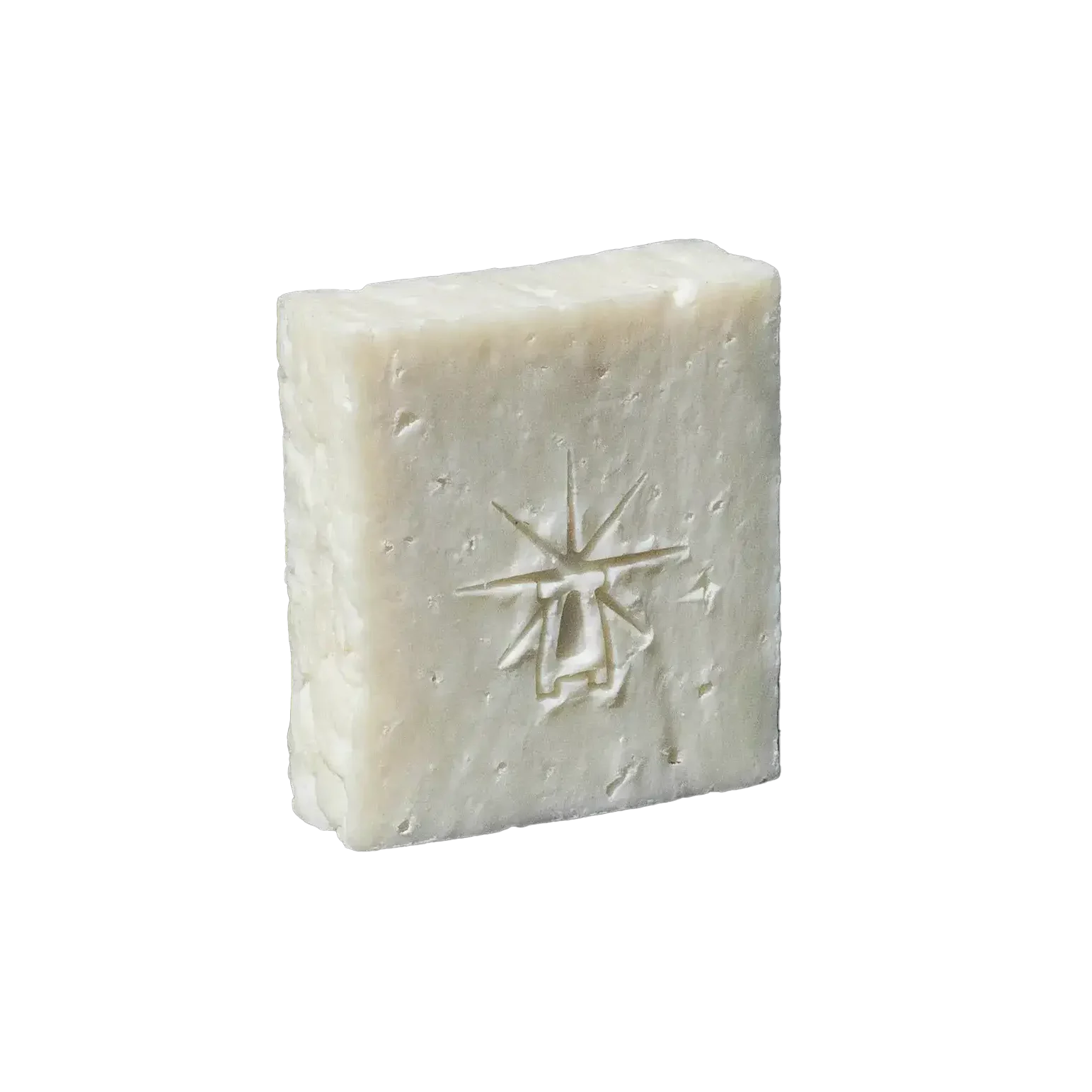 Black Altar Earth Salt Bar — pure off-white sea-salt soap with subtle texture, bearing the star-altar logo.