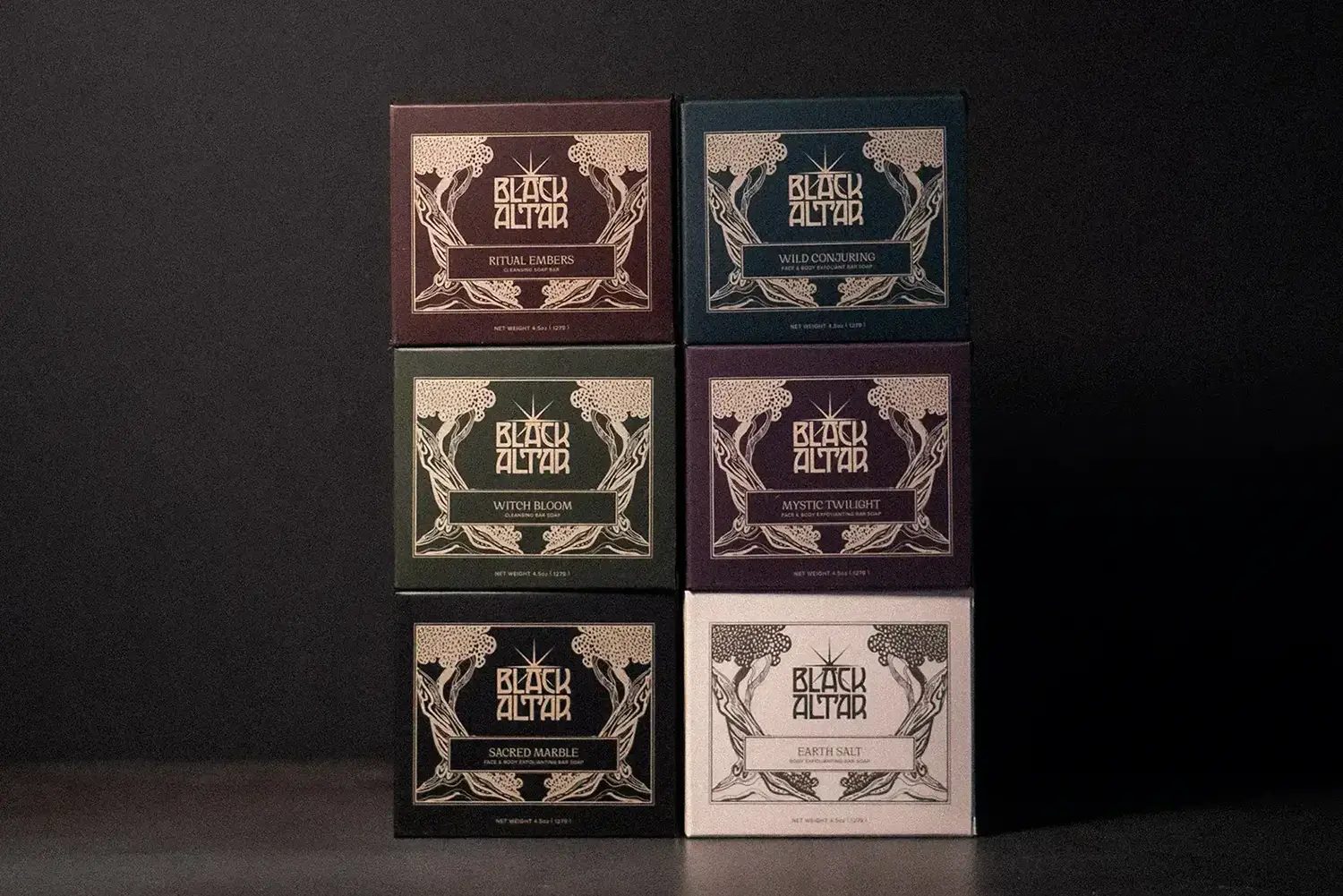 Packaging all stacked in 2 columns and 3 rows