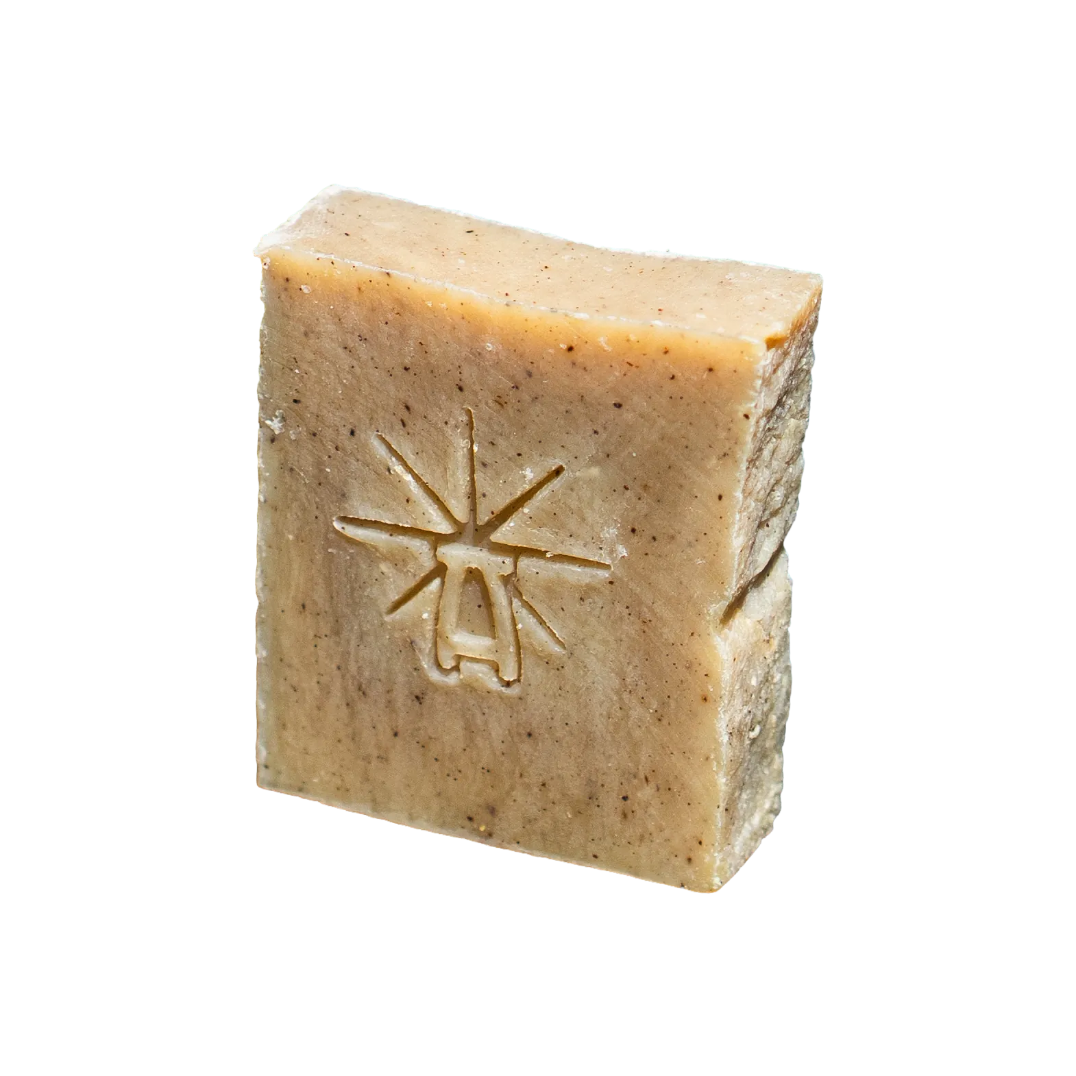 Black Altar Vanilla Twilight warm tan speckled handcrafted soap bar cutout