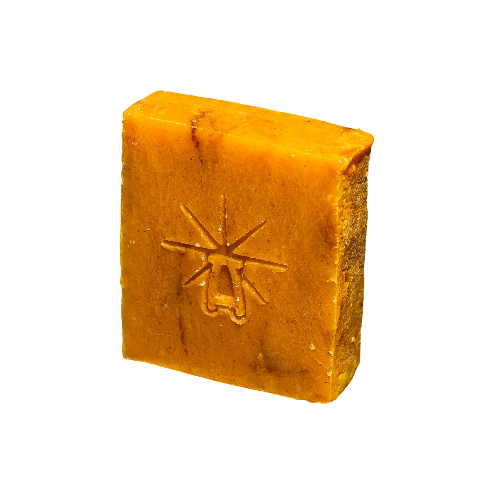 Black Altar Ritual Ember bright amber orange handcrafted soap bar cutout Black Altar Ritual Ember rustic brown speckled handcrafted soap bar cutout
