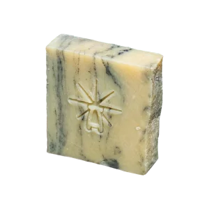 Black Altar Marbled Charcoal cream gray marbled handcrafted soap bar cutout