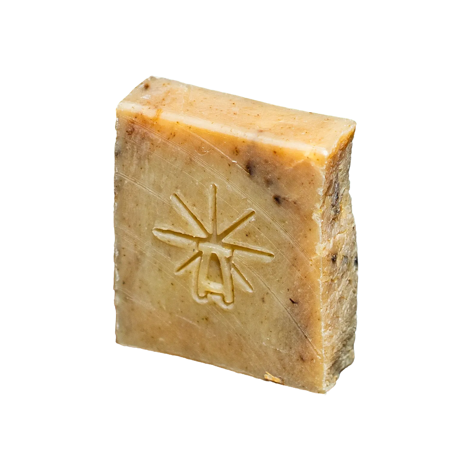 Black Altar Garden Blossom cream soap bar with golden botanicals cutout