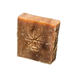 Black Altar Golden Oats rustic brown speckled handcrafted soap bar cutout