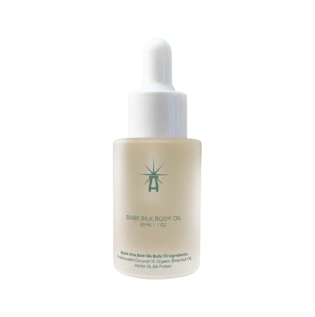 Bare Silk body oil, 1oz frosted bottle with dropper